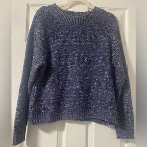 Susina Navy Marled Crew Neck Sweater